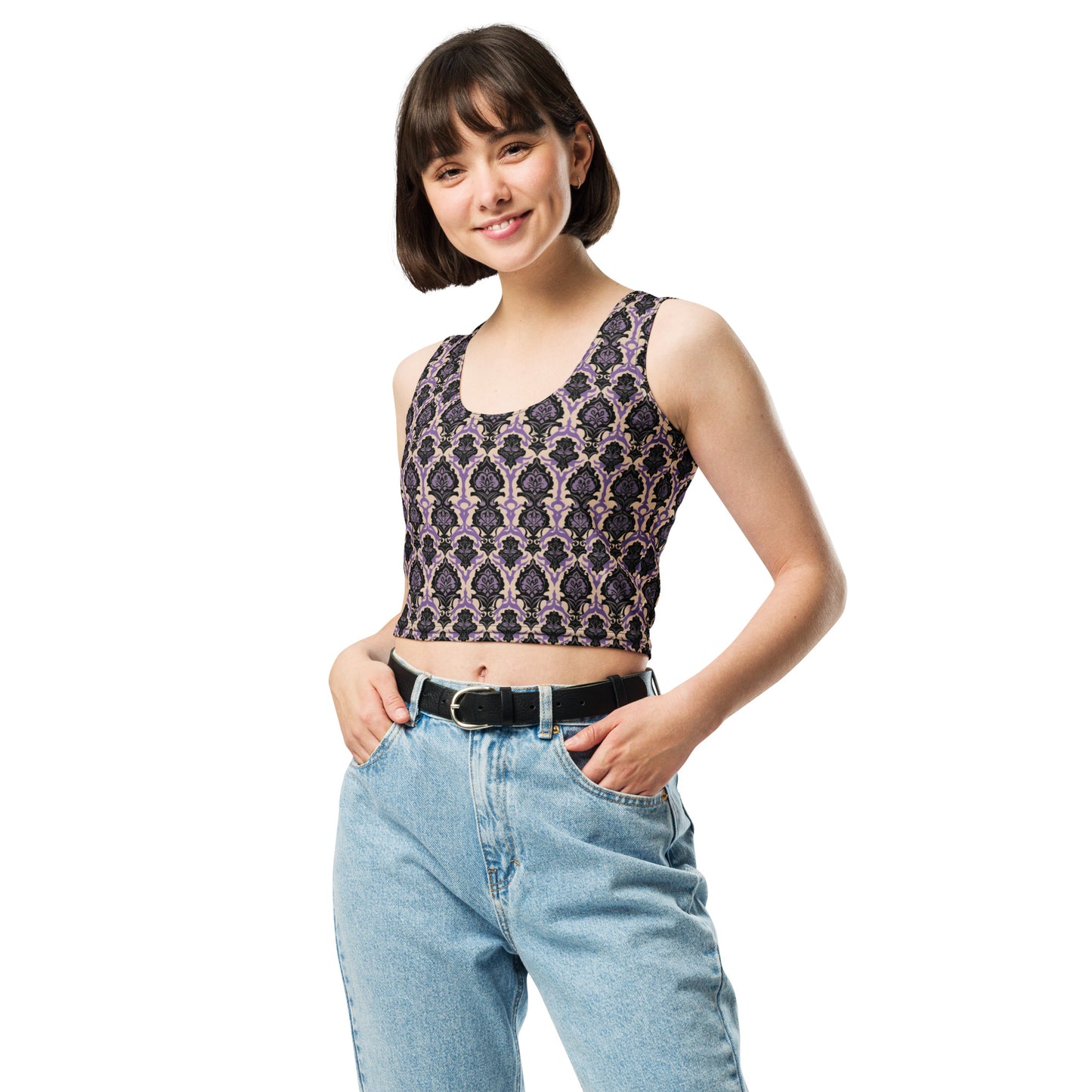 Victorian Filigree Dark Ambiance Crop Top