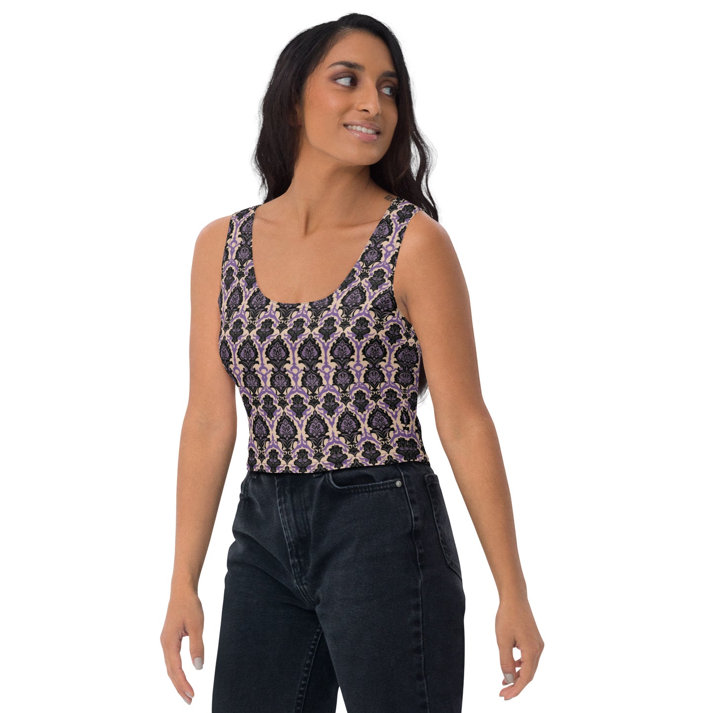 Victorian Filigree Dark Ambiance Crop Top