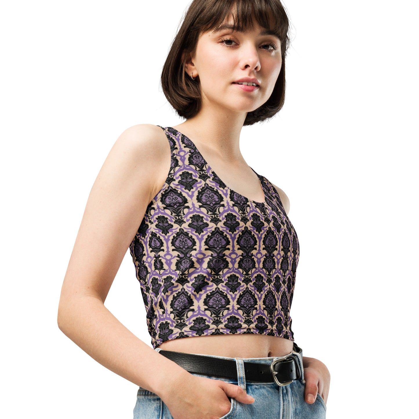 Victorian Filigree Dark Ambiance Crop Top