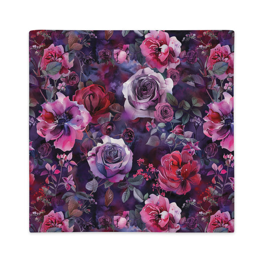 Shadowed Rose Embrace Vintage Cottagecore-Inspired Decorative Pillow Case