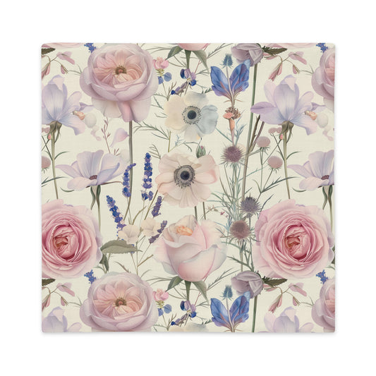 Floral Embrace Vintage Cottagecore-Inspired Decorative Pillow Case