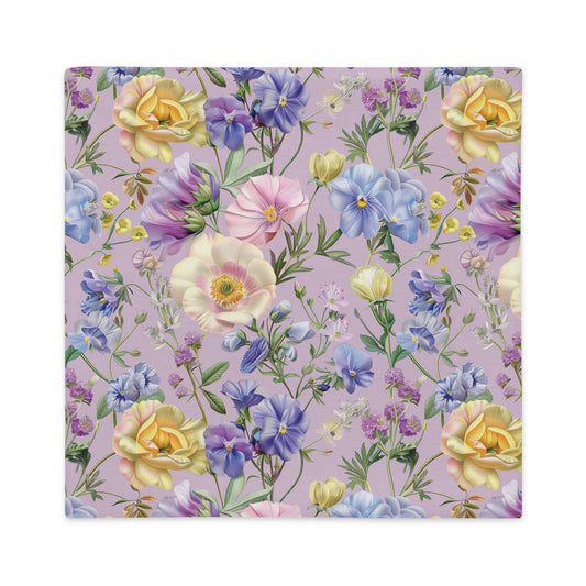 Lilac Wild Flower Garden Vintage Cottagecore-Inspired Decorative Pillow Case