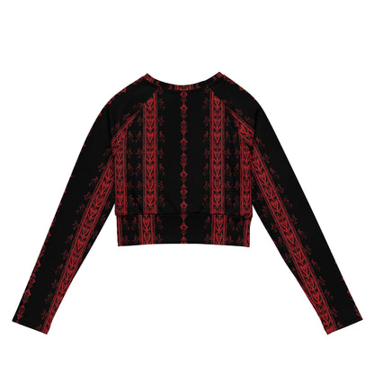 Zodiac Allusion Dark Ambiance Long-Sleeve Crop Top