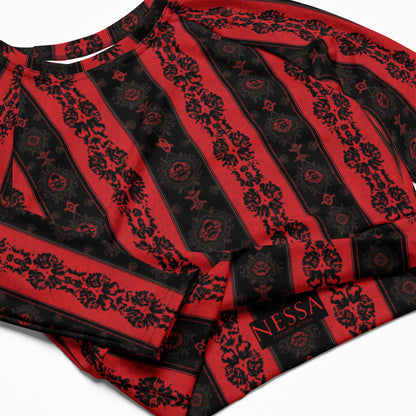 Blood Penitence Dark Ambiance Long-Sleeve Crop Top