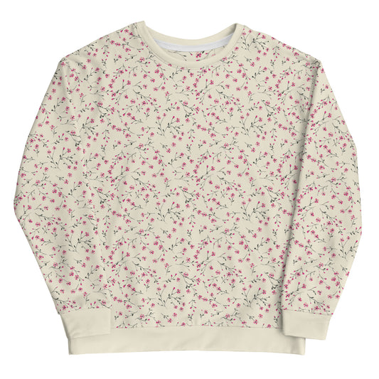 Blushing Blossom Vintage Cottagecore-Inspired Crewneck Sweater