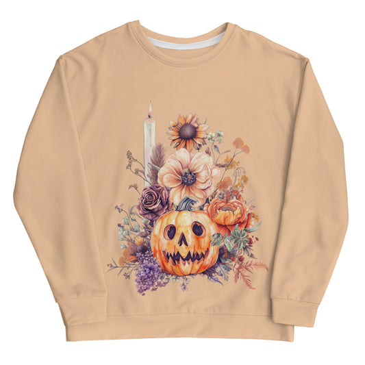 Candle Light Halloween Cottagecore-Inspired Crewneck Sweater