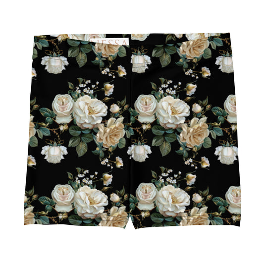 Midnight Petal Noir Vintage Cottagecore-Inspired Shorts