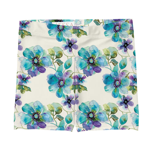 Turquoise Meadow Vintage Cottagecore-Inspired Shorts