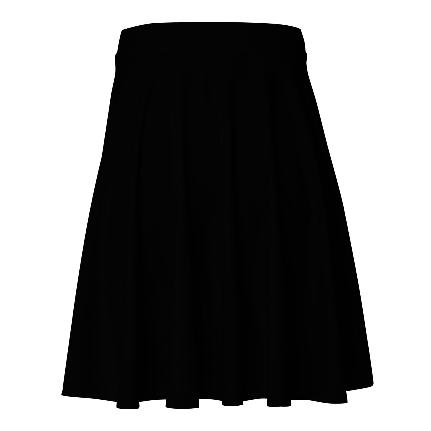 Black Flared Dark Ambiance Pull On Skirt