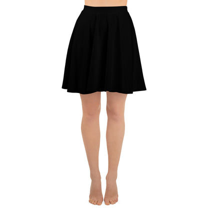 Black Flared Dark Ambiance Pull On Skirt