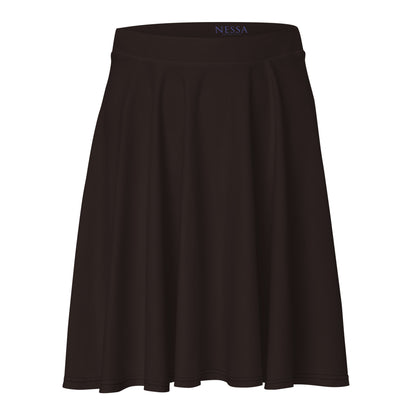 Brownish Black Dark Ambiance Flared Pull On Skirt