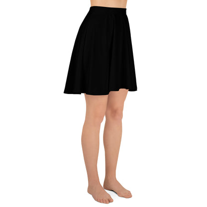 Black Flared Dark Ambiance Pull On Skirt