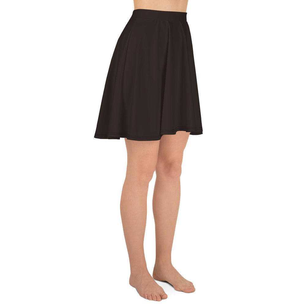 Brownish Black Dark Ambiance Flared Pull On Skirt