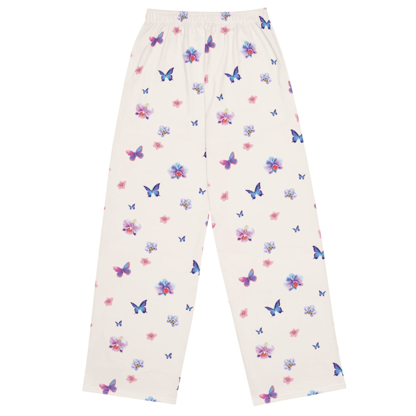 Orchid Butterfly Dream Vintage Cottagecore-Inspired Drawstring Waist Pants