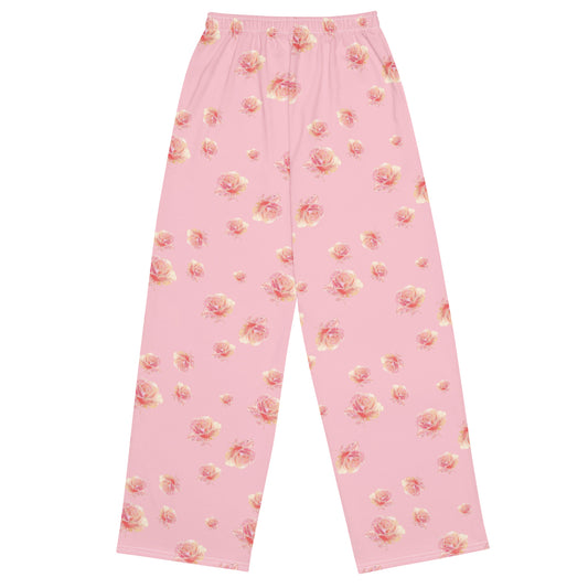 Pink Honey Rose Vintage Cottagecore-Inspired Drawstring Waist Pants