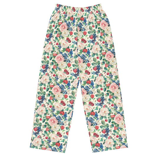 Berry Harverst Vintage Cottagecore-Inspired Drawstring Waist Pants