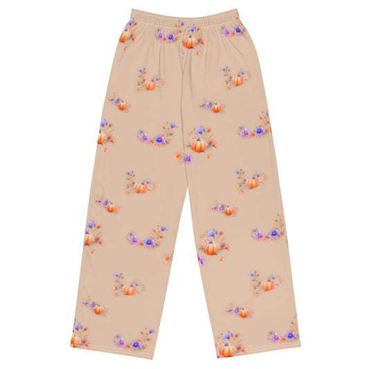 Cute Pastel Pumpkin Fall Cottagecore-Inspired Drawstring Waist Pants