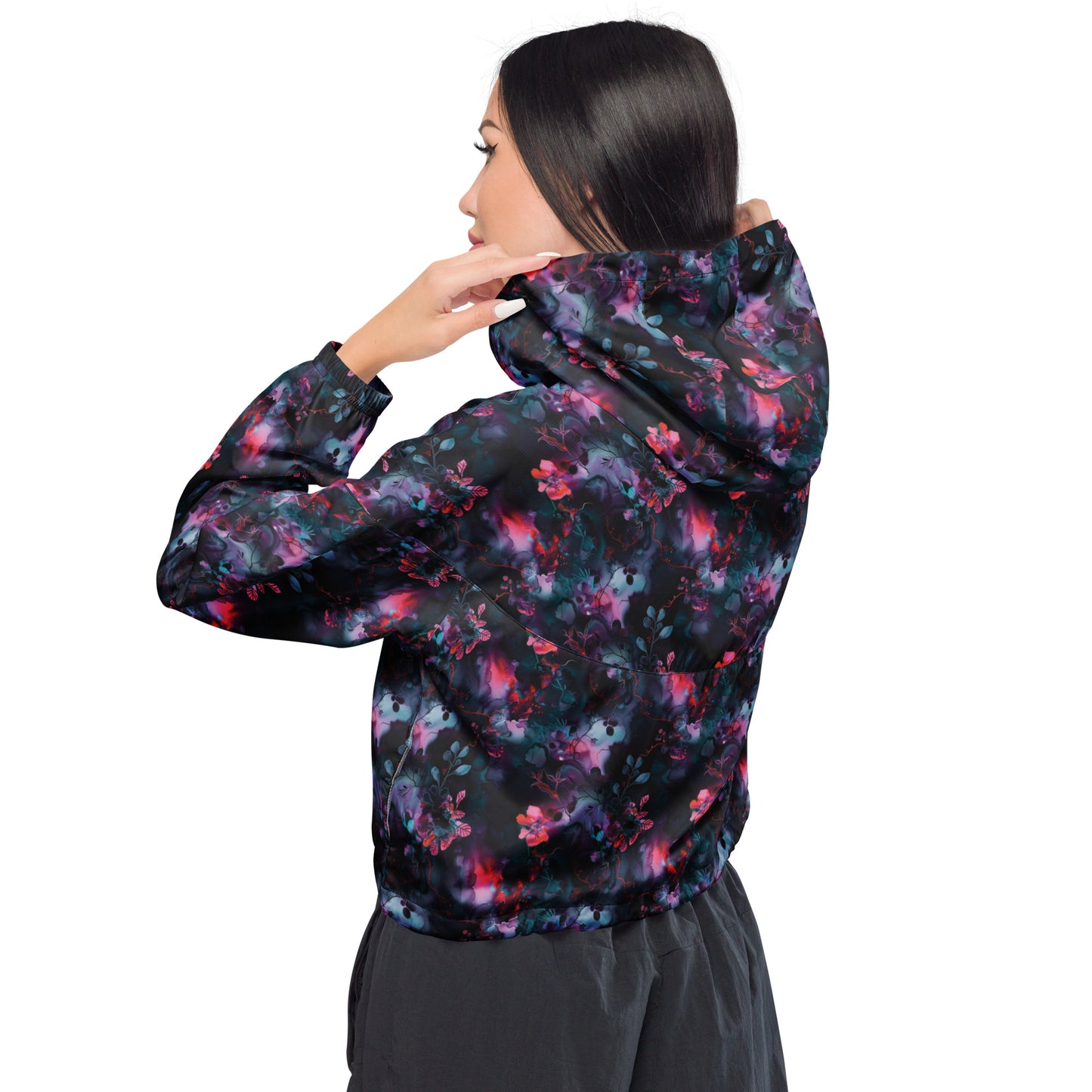 Moonlit Garden Dark Ambiance Cropped Windbreaker