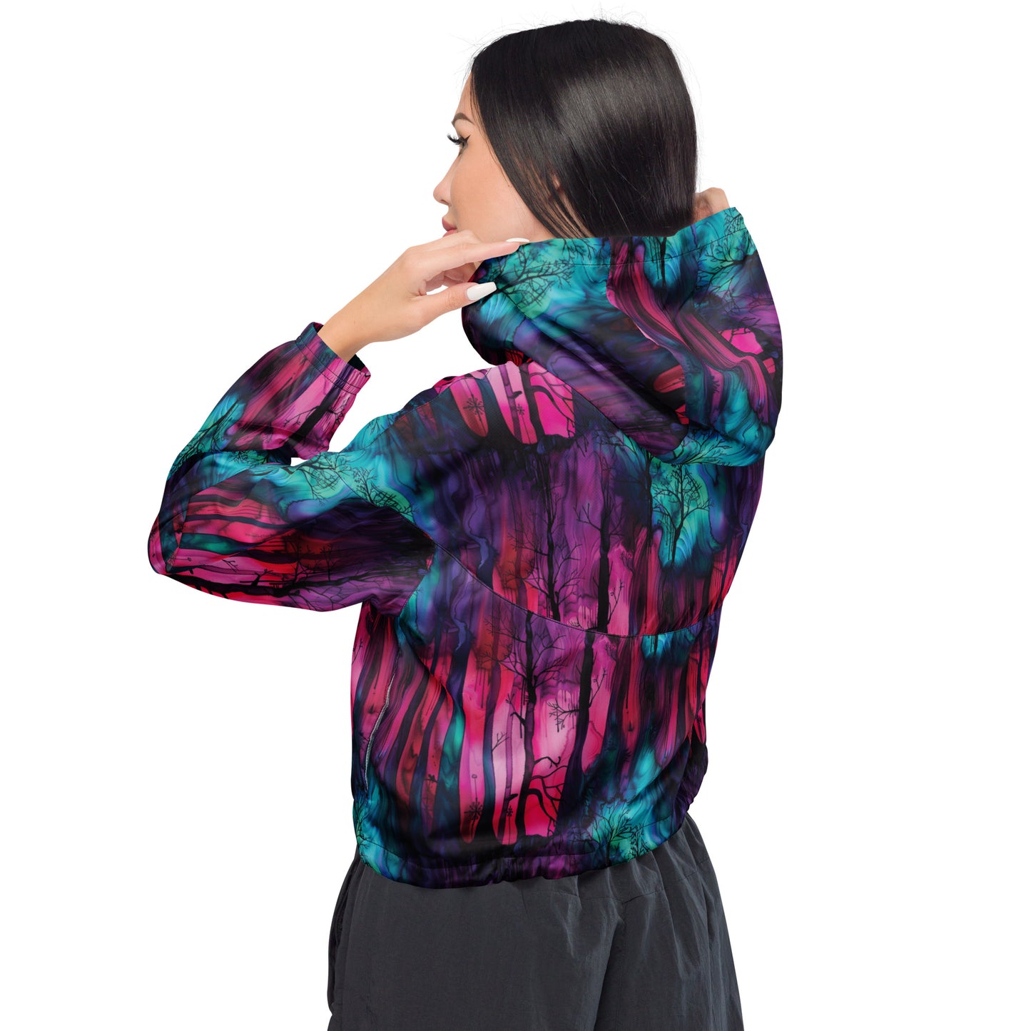 Phantom's Whisper Dark Ambiance Cropped Windbreaker