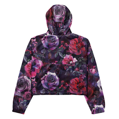 Midnight Rose Dark Ambiance Cropped Windbreaker