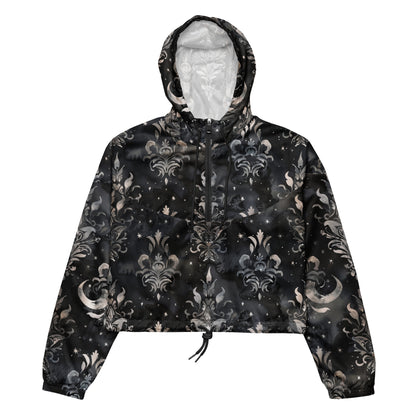 Black Magic Damask Dark Ambiance Cropped Windbreaker