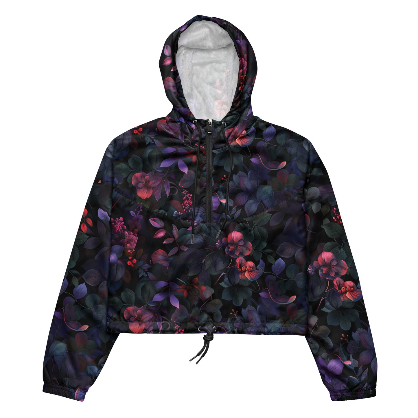 Nocturnal Bloom Dark Ambiance Cropped Windbreaker