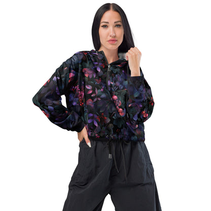 Nocturnal Bloom Dark Ambiance Cropped Windbreaker