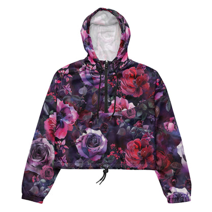 Midnight Rose Dark Ambiance Cropped Windbreaker