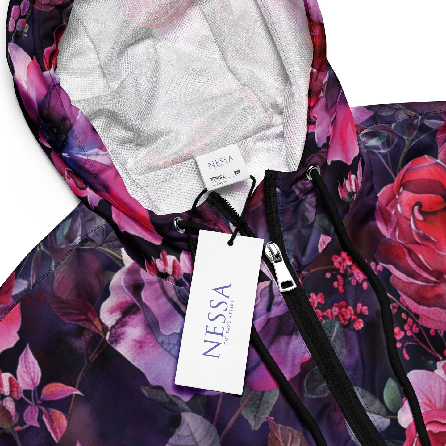 Midnight Rose Dark Ambiance Cropped Windbreaker