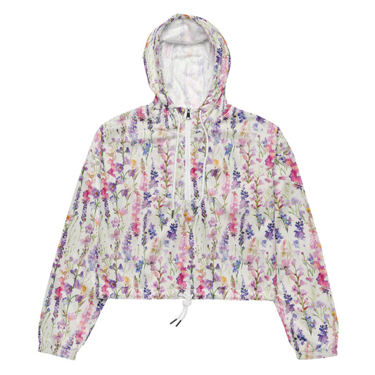 Whispering Meadow Vintage Cottagecore-Inspired Cropped Windbreaker